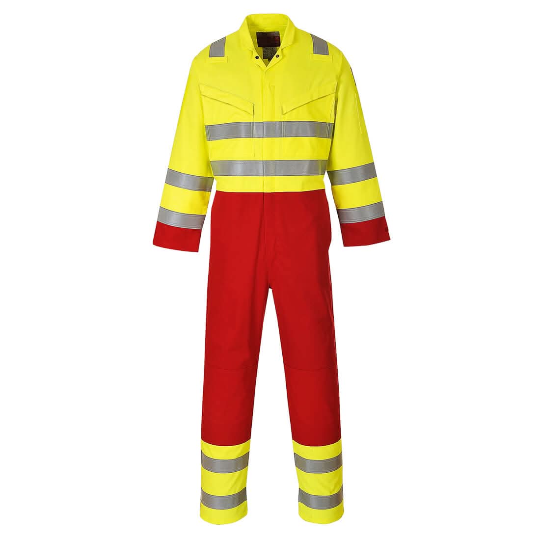 Portwest Bizflame Work Hi Vis Contrast Fr Coverall FR90 - Yellow - Customisable HV Coverall