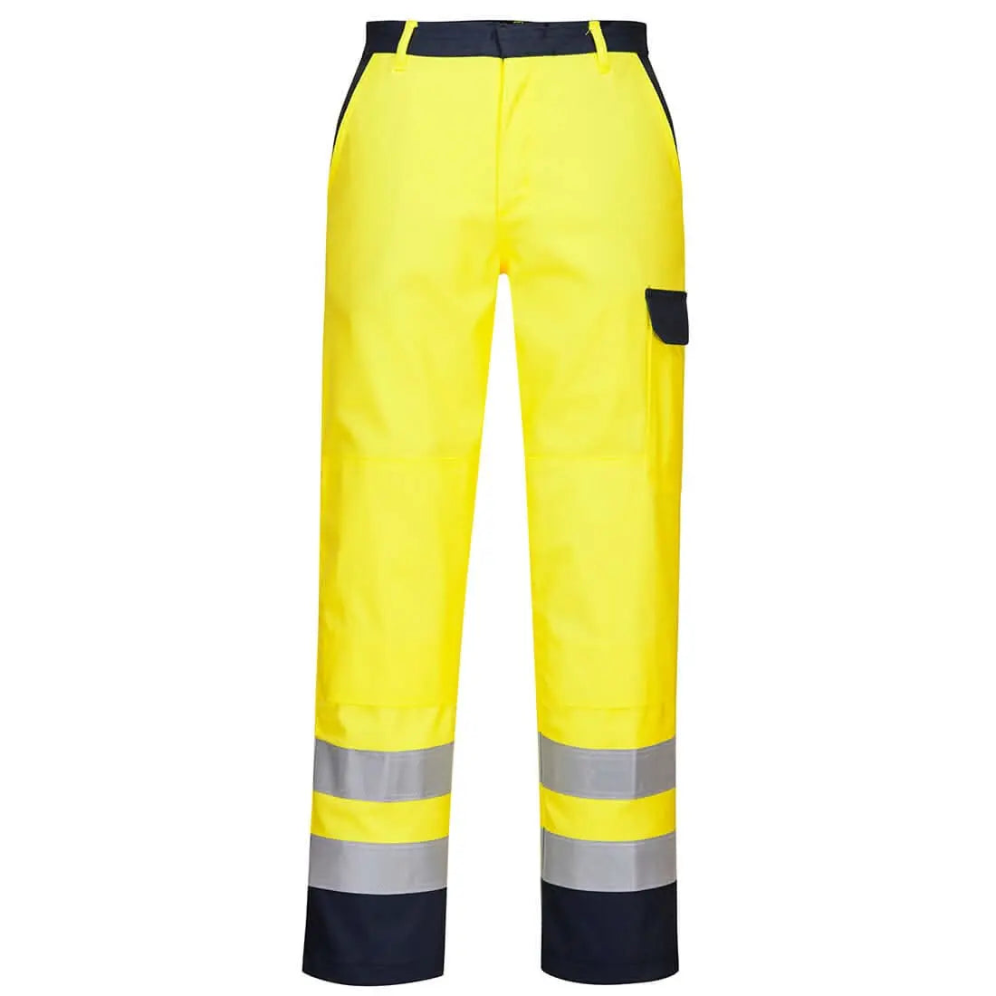 Bizflame Work Hi Vis Contrast Fr Trousers Fr92 - Yellow - Customisable Work Trousers
