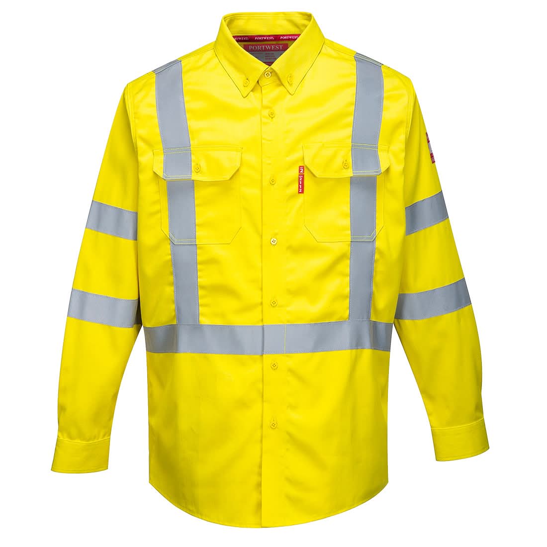Portwest Bizflame 8812 Hi Vis Lightweight Fr Shirt FR95 - Yellow - Customisable Shirts