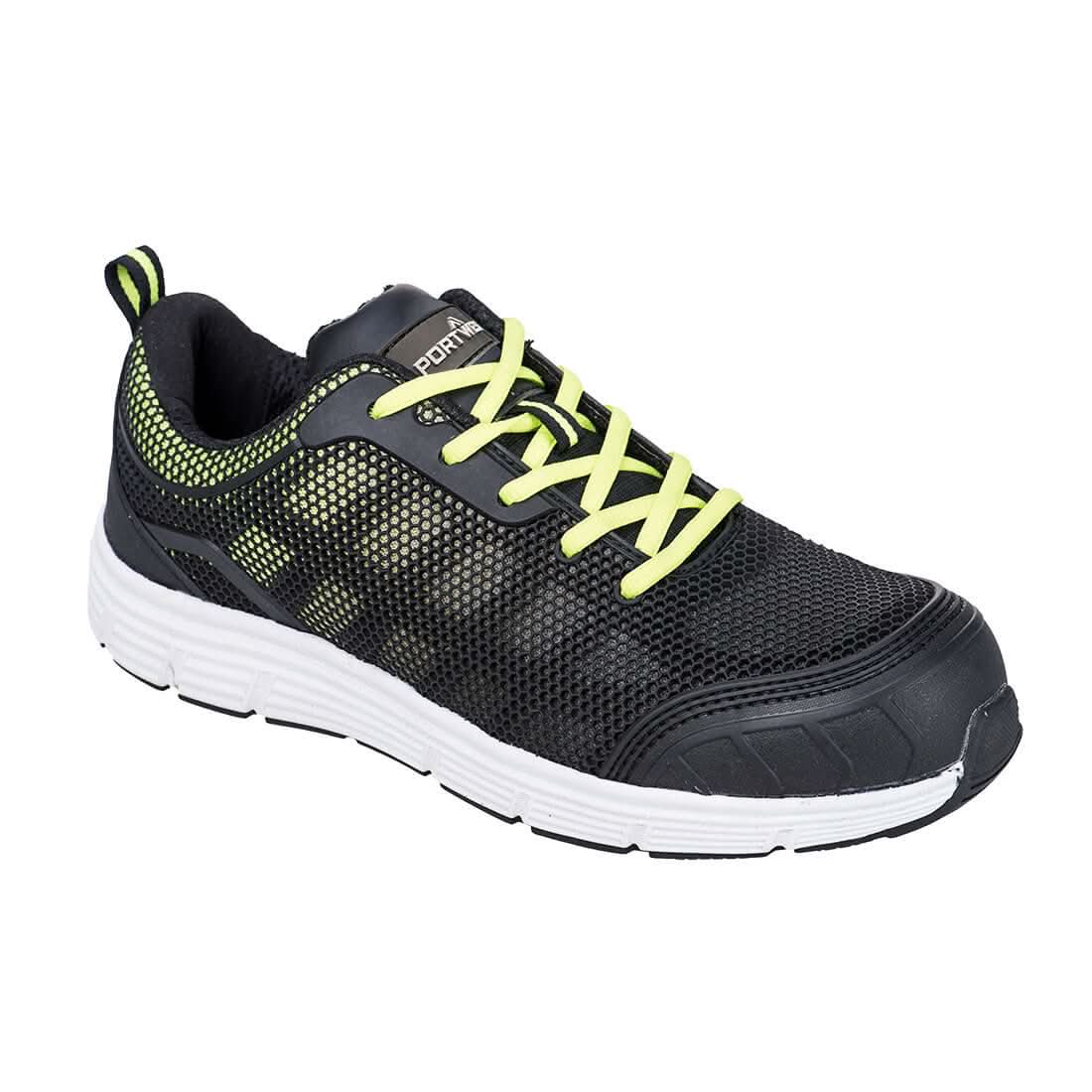 Portwest Steel Textile Trainer S1P Fo Sr FT15 - Black Green - Customisable Trainers