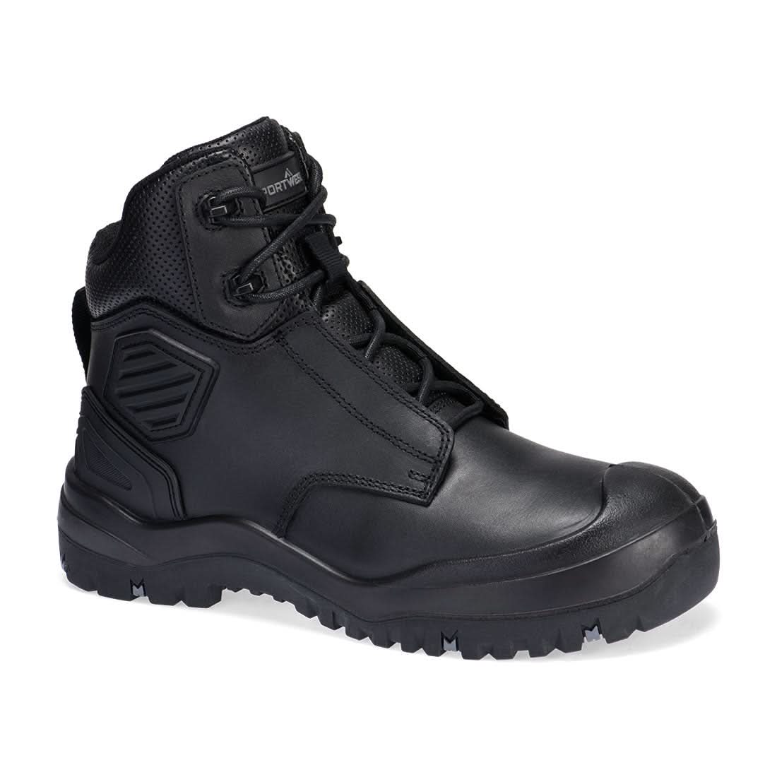 Portwest Steel Leather Ankle Boot S3 SC HRO HI CI LG FT30 - Black - Customisable Boots