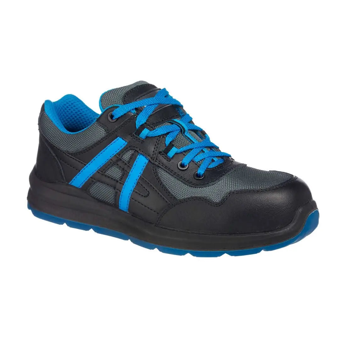 Composite Leather And Mesh Trainer S1 P Src Ft60 - Black Blue - Customisable Trainers