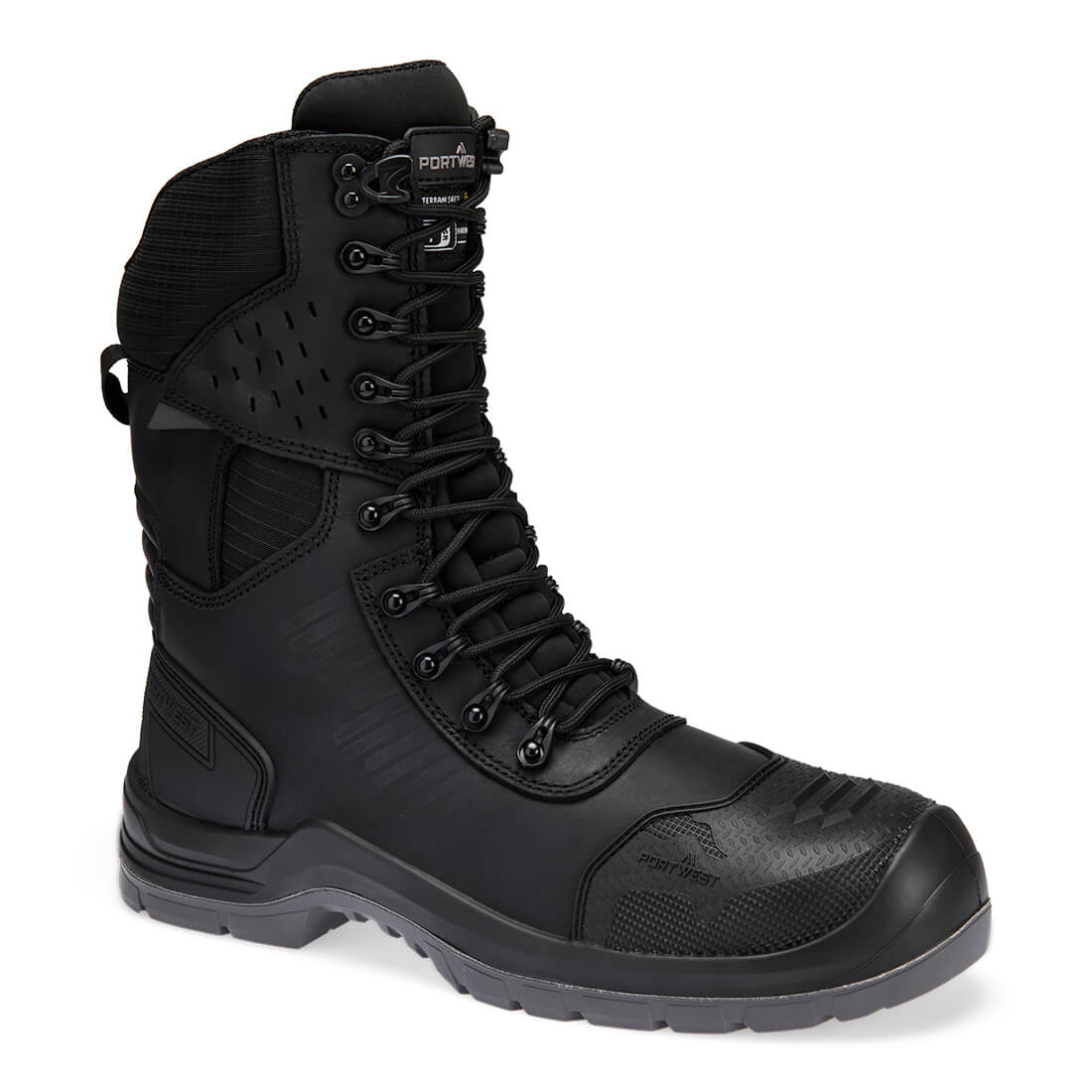 Portwest Composite Leather High Boot S7L ESD HRO LG FO SC CI SR - FV03 - Black - Customisable Boots