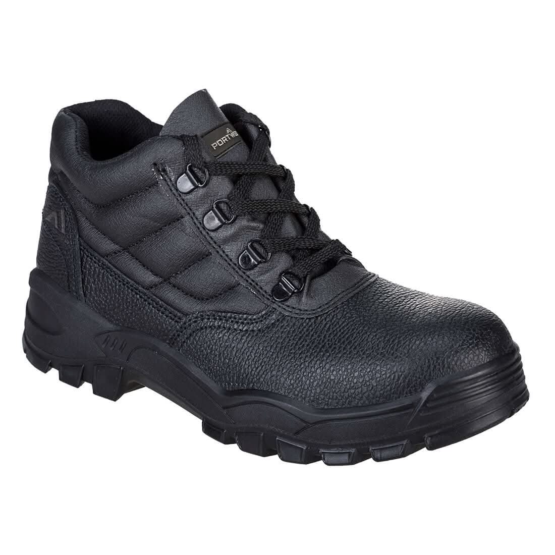 Portwest Steel Split Leather Mid Boot S1P Sr FW10 - Black - Customisable Boots