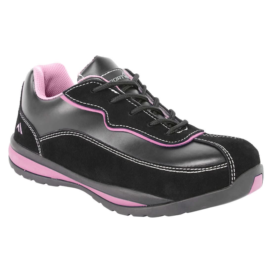 Portwest Steelite WomenS Safety Trainer S1P Hro FW39 - Black Pink - Customisable Trainers