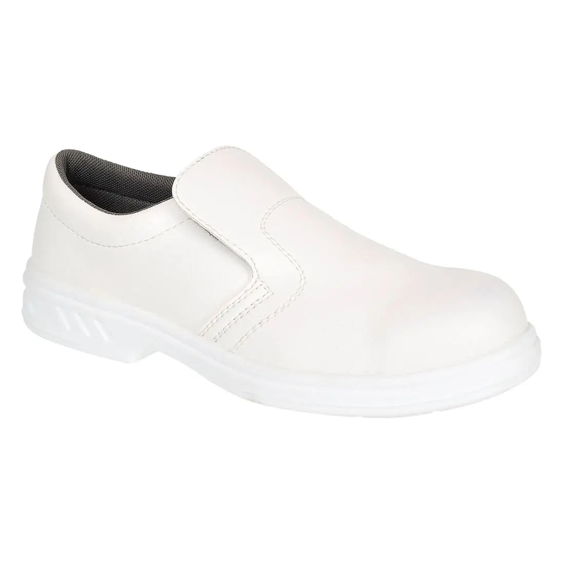 Occupational Microfibre Slip On Shoe O2 Fo Sr Fw58 - White - Customisable Shoes