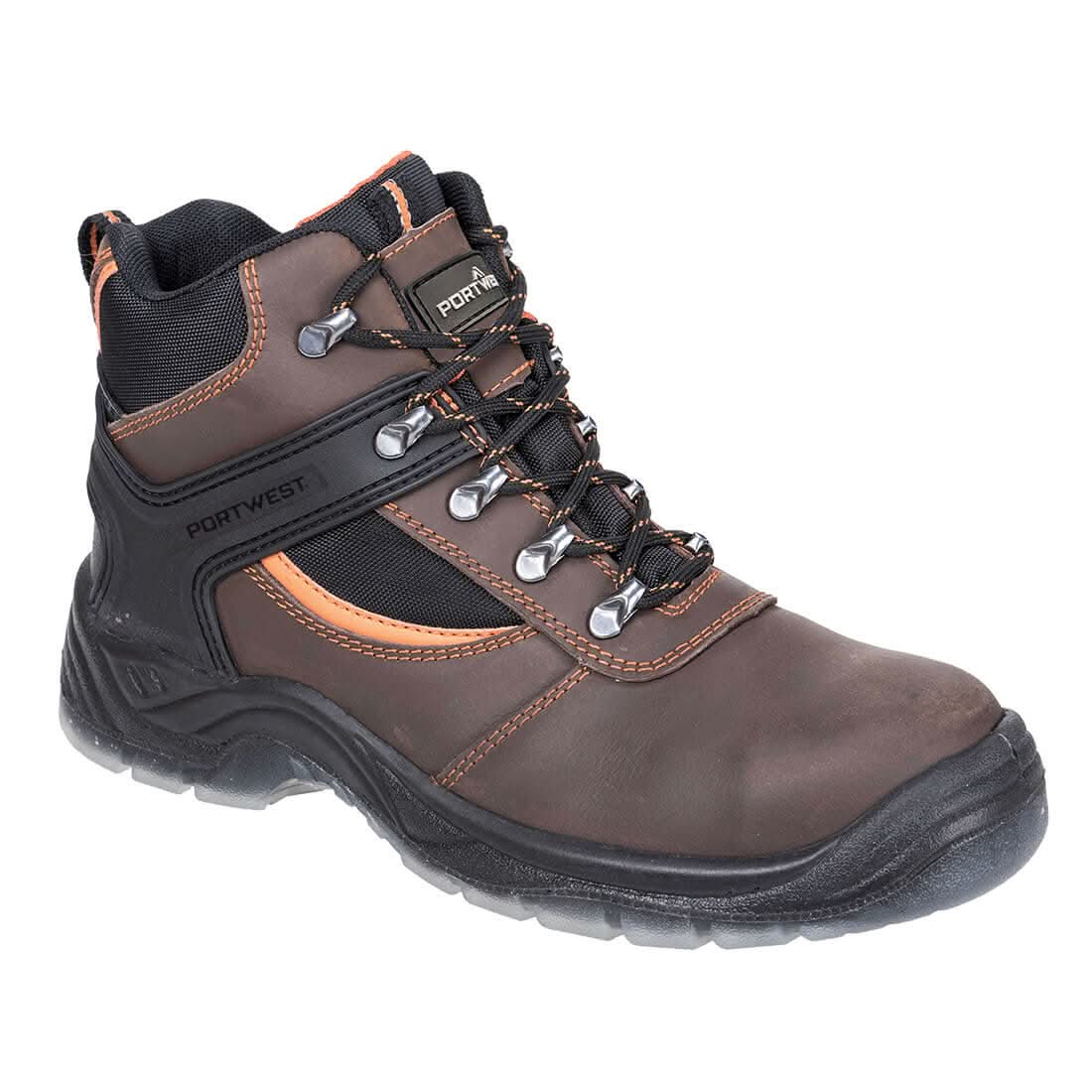 Portwest Steel Leather Hiker Boot S3 Src FW69 - Brown - Customisable Boots