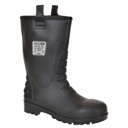 Portwest Steel Pvc Rigger Boot S5 Fo FW75 - Black - Customisable Boots