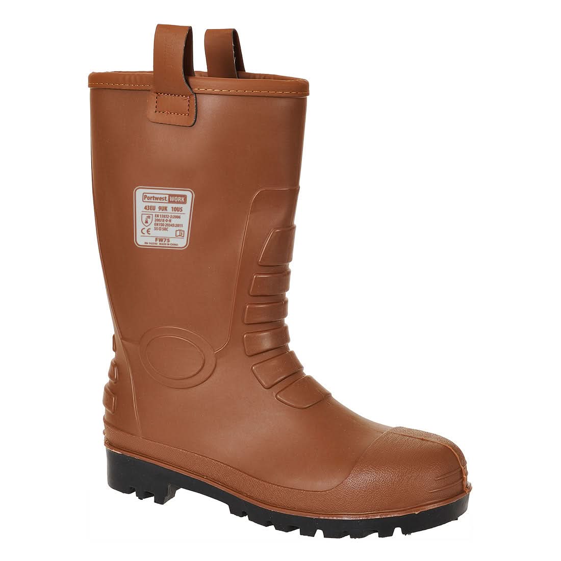 Portwest Steel Pvc Rigger Boot S5 Fo FW75 - Tan - Customisable Boots