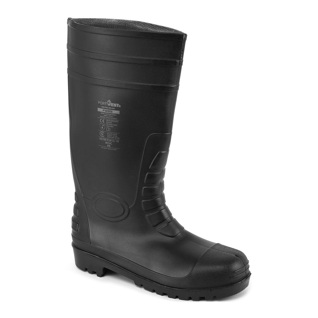 Steel PVC Wellington S5 FO CI - FW95 - Black - Customisable Wellingtons