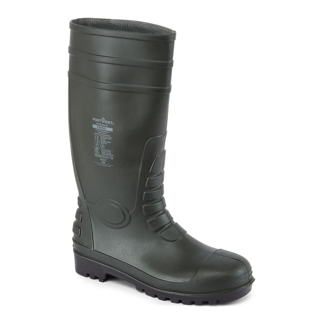 Steel PVC Wellington S5 FO CI - FW95 - Green - Customisable Wellingtons