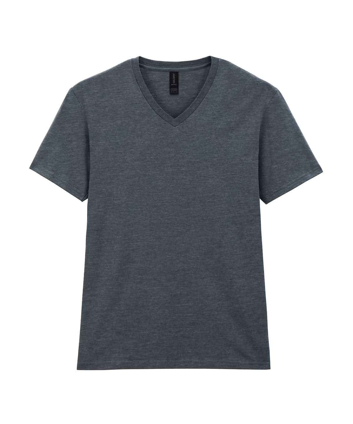 Gildan Softstyle V Neck T Shirt GD010 - Dark Heather - Customisable T-Shirts