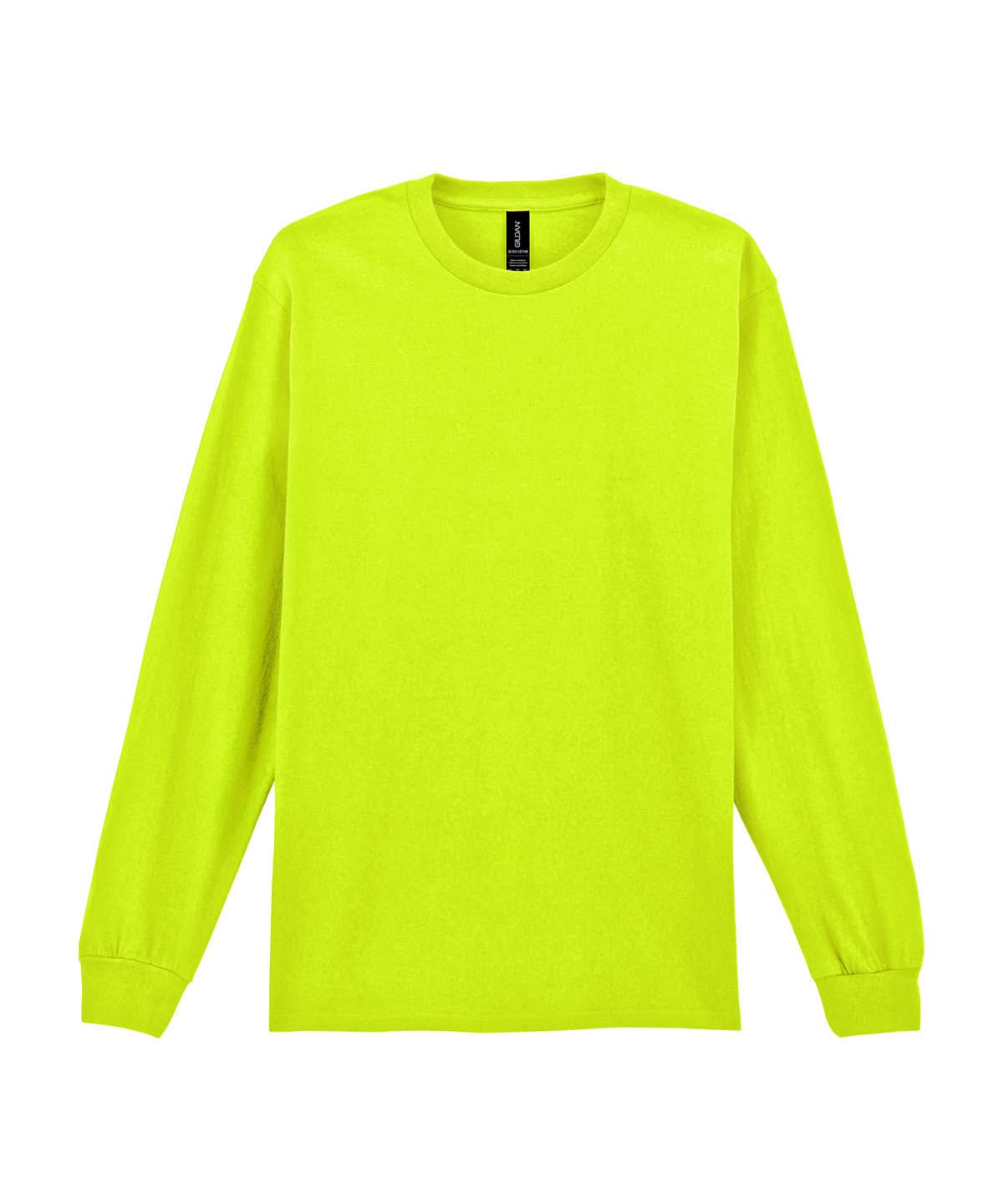 Gildan Ultra Cotton Adult Long Sleeve T Shirt Safety Green GD014 - Safety Green - Customisable T-Shirts