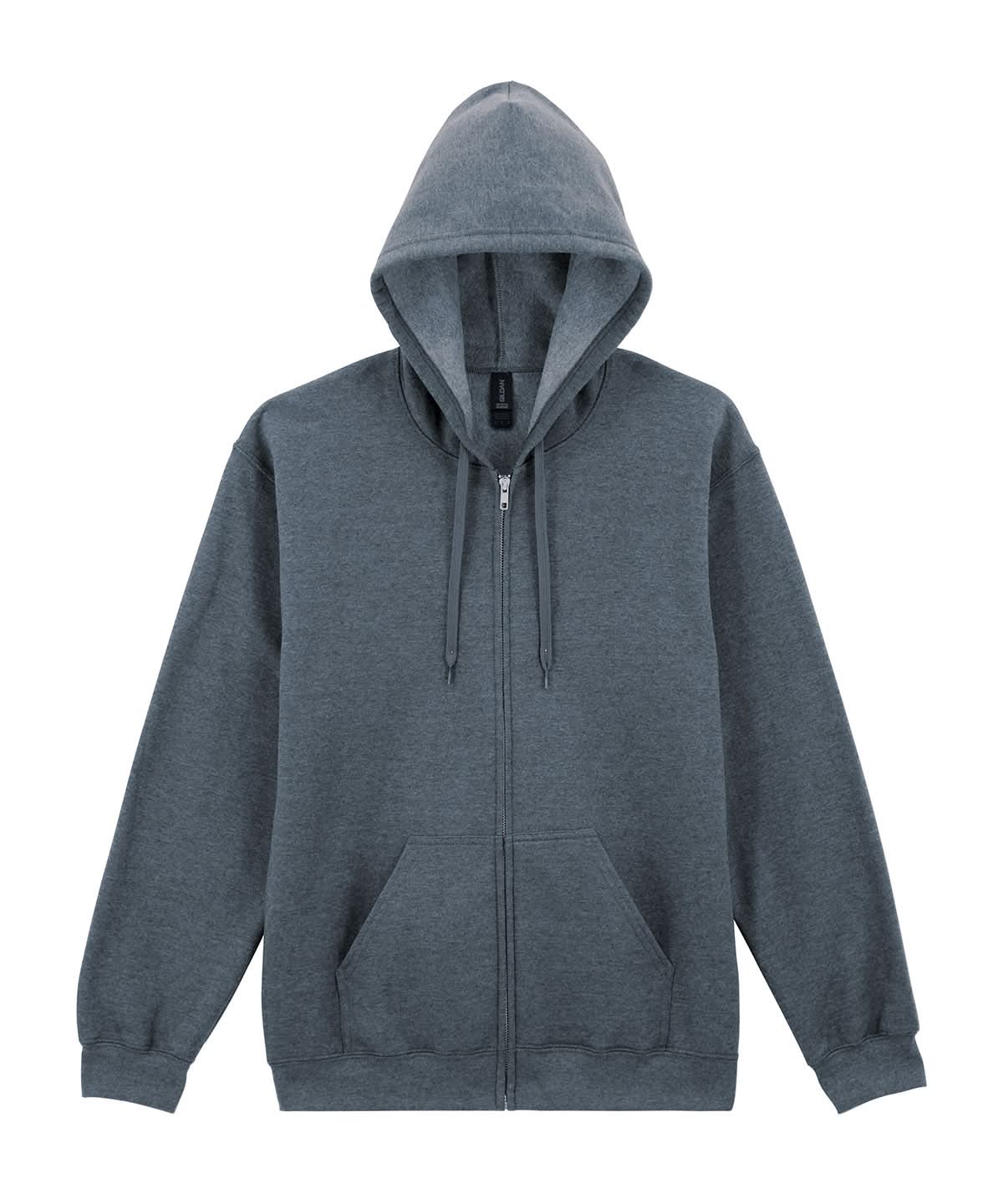 Gildan Softstyle Midweight Fleece Adult Full Zip Hooded sweatshirt GD068 - Dark Heather - Customisable Sweatshirts