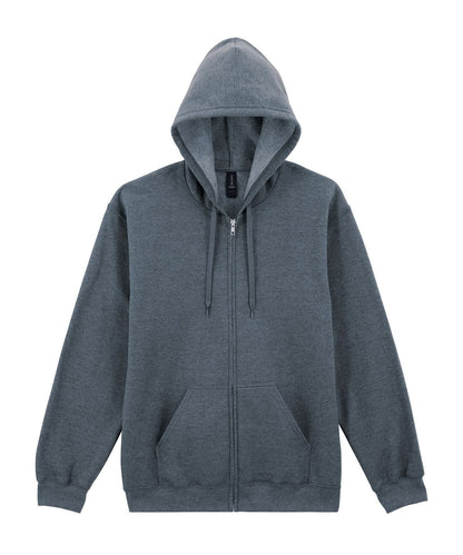 Gildan Softstyle Midweight Fleece Adult Full Zip Hooded sweatshirt GD068 - Dark Heather - Customisable Sweatshirts