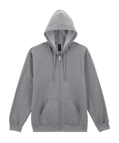 Gildan Softstyle Midweight Fleece Adult Full Zip Hooded sweatshirt GD068 - Ringspun Sport Grey - Customisable Sweatshirts