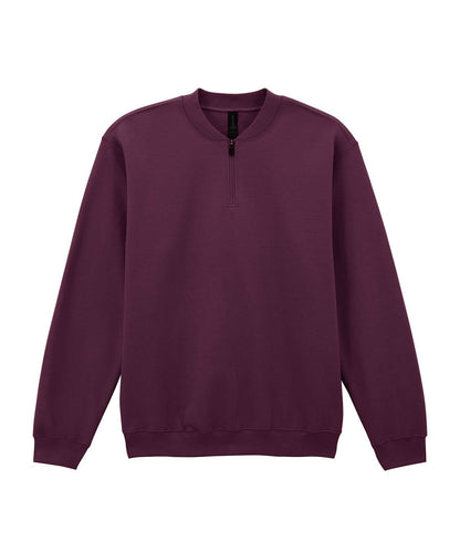 Gildan Softstyle Midweight Adult Fleece 14 Zip Sweatshirt GD069 - Maroon - Customisable Sweatshirts