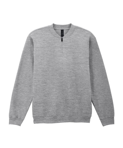 Gildan Softstyle Midweight Adult Fleece 14 Zip Sweatshirt GD069 - Ringspun Sport Grey - Customisable Sweatshirts