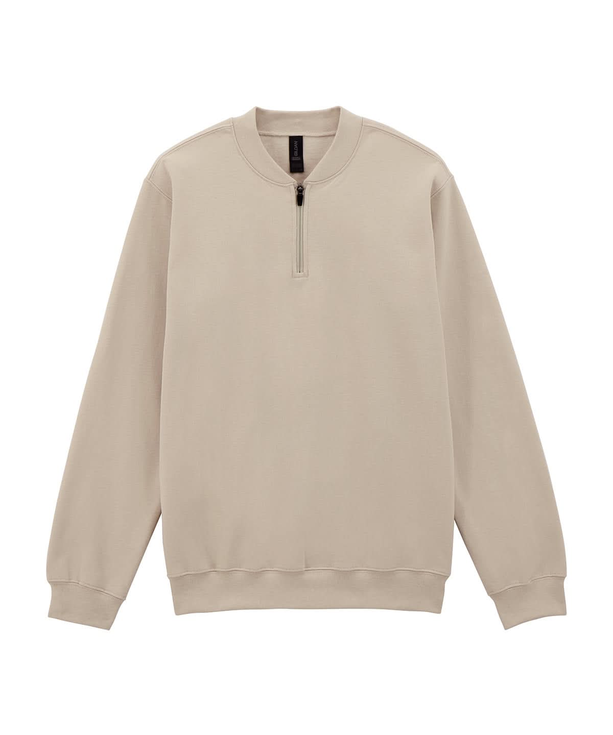 Gildan Softstyle Midweight Adult Fleece 14 Zip Sweatshirt GD069 - Sand - Customisable Sweatshirts
