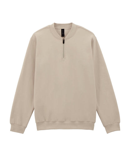 Gildan Softstyle Midweight Adult Fleece 14 Zip Sweatshirt GD069 - Sand - Customisable Sweatshirts