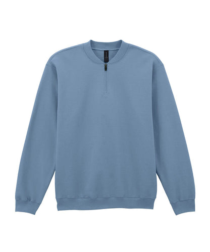 Gildan Softstyle Midweight Adult Fleece 14 Zip Sweatshirt GD069 - Stone Blue - Customisable Sweatshirts