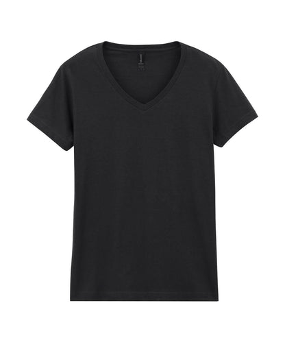 Gildan Softstyle Womens V Neck T Shirt GD078 - Black - Customisable T-Shirts