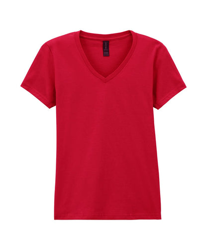 Gildan Softstyle Womens V Neck T Shirt GD078 - Cherry Red - Customisable T-Shirts