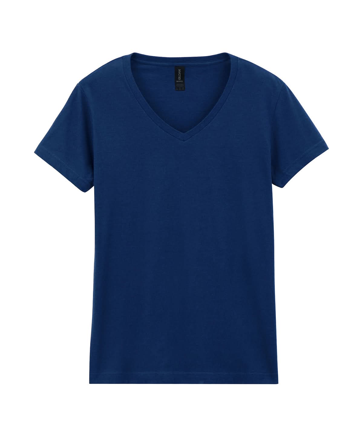 Gildan Softstyle Womens V Neck T Shirt GD078 - Navy - Customisable T-Shirts