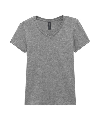 Gildan Softstyle Womens V Neck T Shirt GD078 - Sports Grey - Customisable T-Shirts