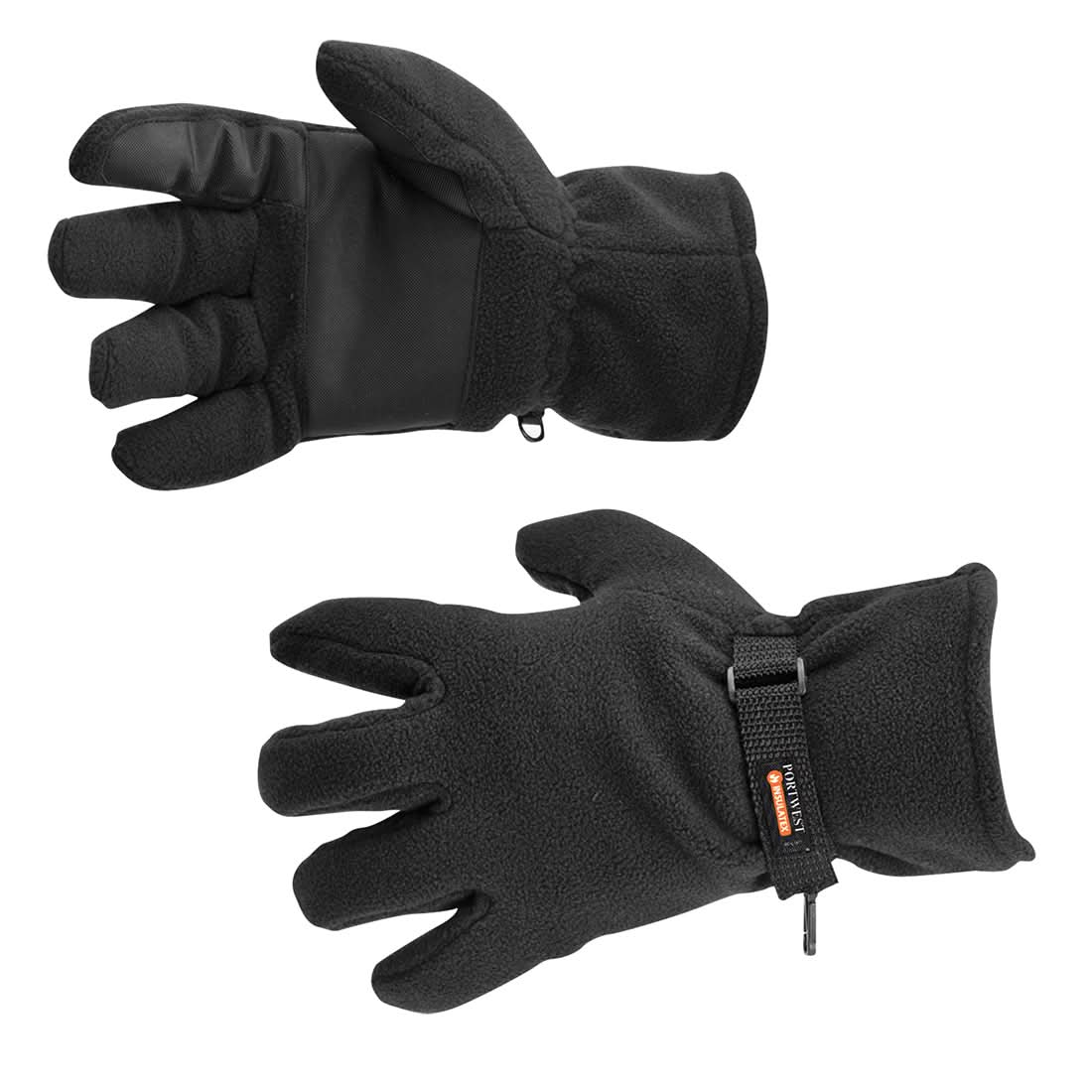 Portwest Insulated Fleece Glove GL12 - Black - Customisable Fleece