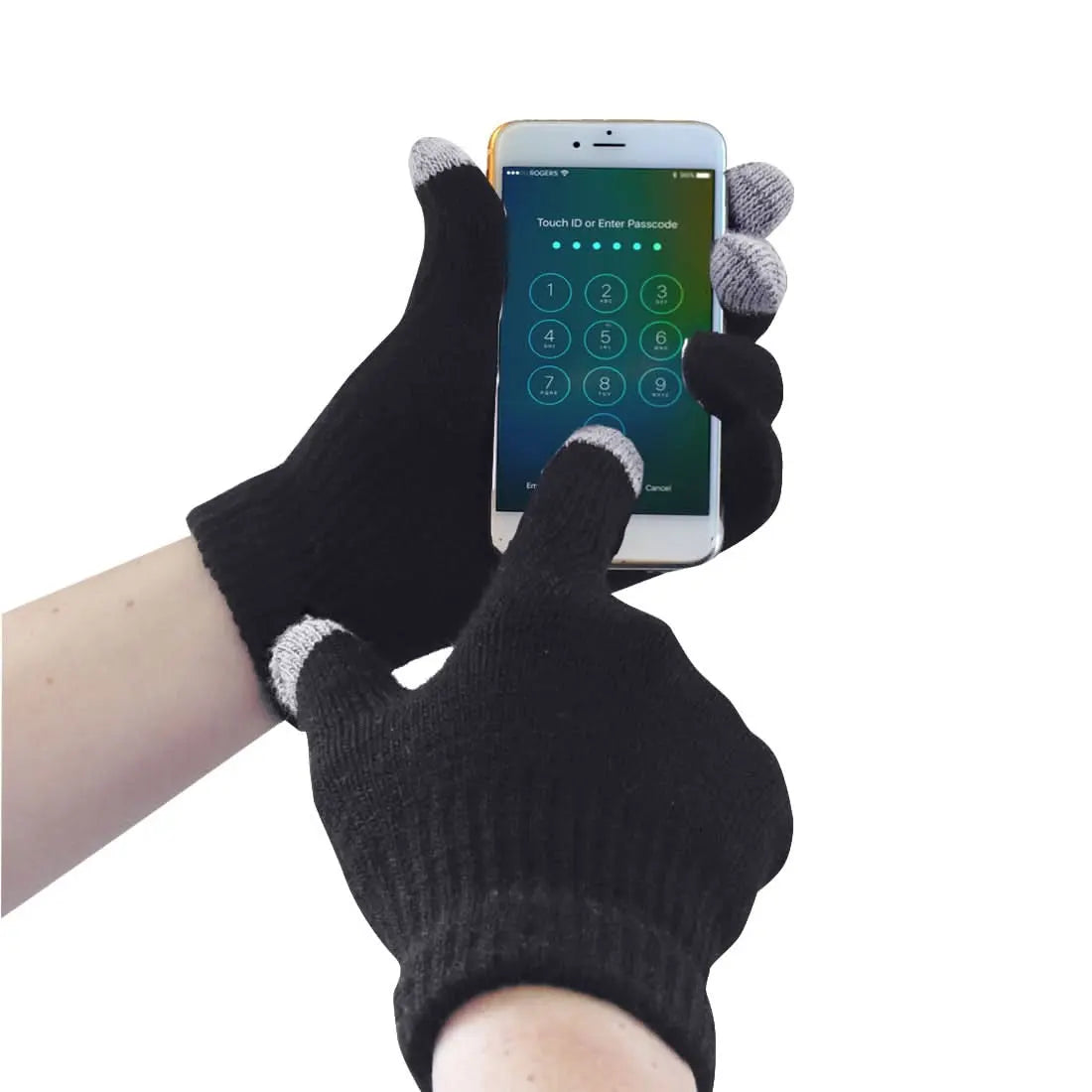 Touchscreen Knit Glove Gl16 - Black - Customisable All Weather Accessories