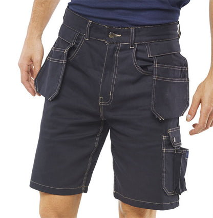 Beeswift Grantham Multi Purpose Pocket Shorts - Navy Blue - Customisable Shorts