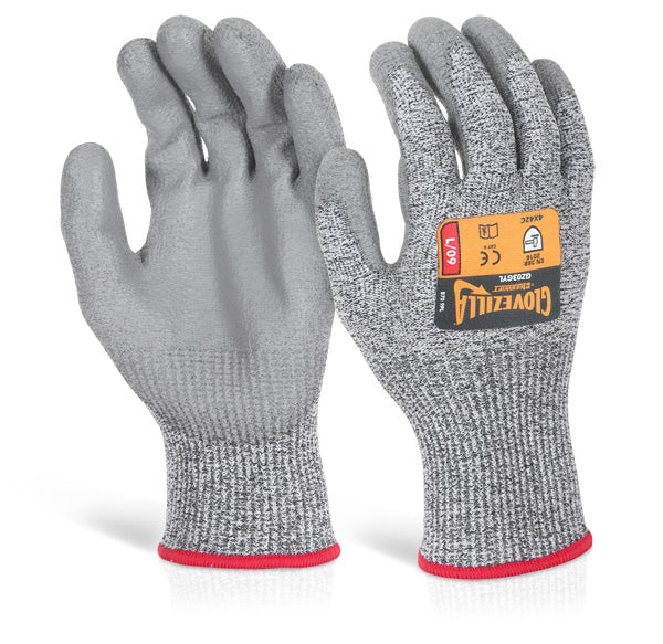 Glovezilla Beeswift Glovezilla Pu Palm Coated Gloves - Grey - Customisable Polyurethane