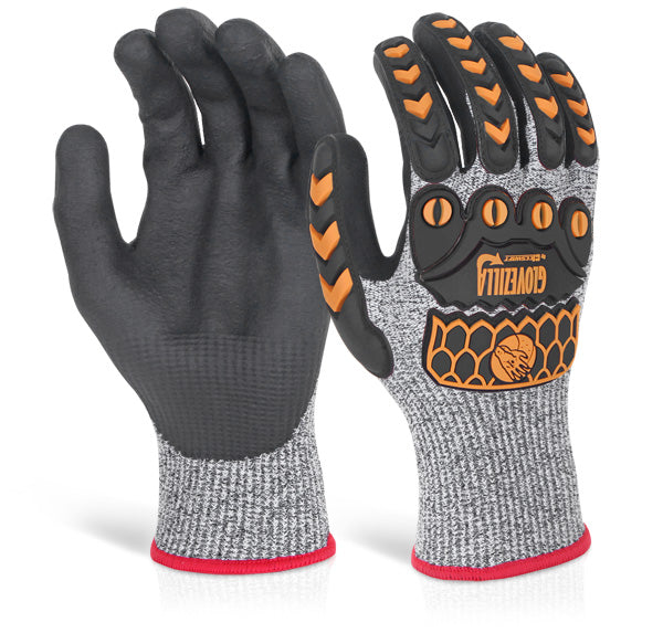 Glovezilla Beeswift Glovezilla Nitrile Palm Coated Gloves - Grey - Customisable Nitrile