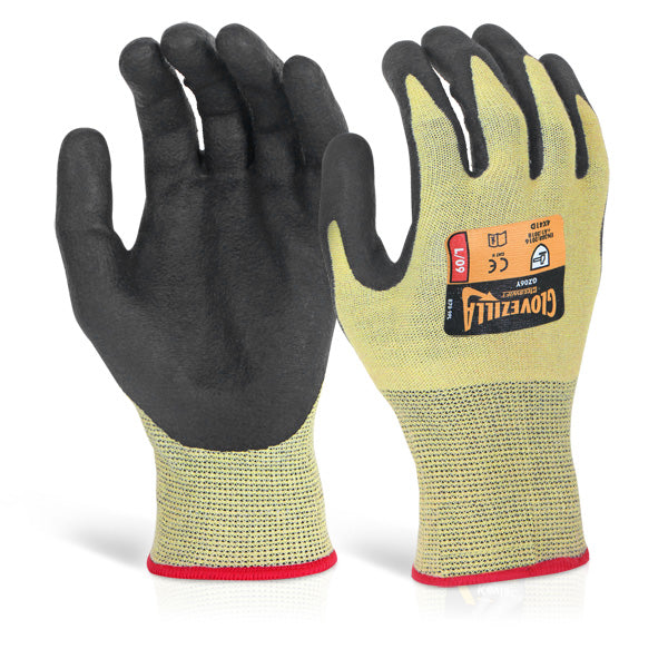 Glovezilla Beeswift Glovezilla Nitrile Palm Coated Gloves - Yellow - Customisable Nitrile