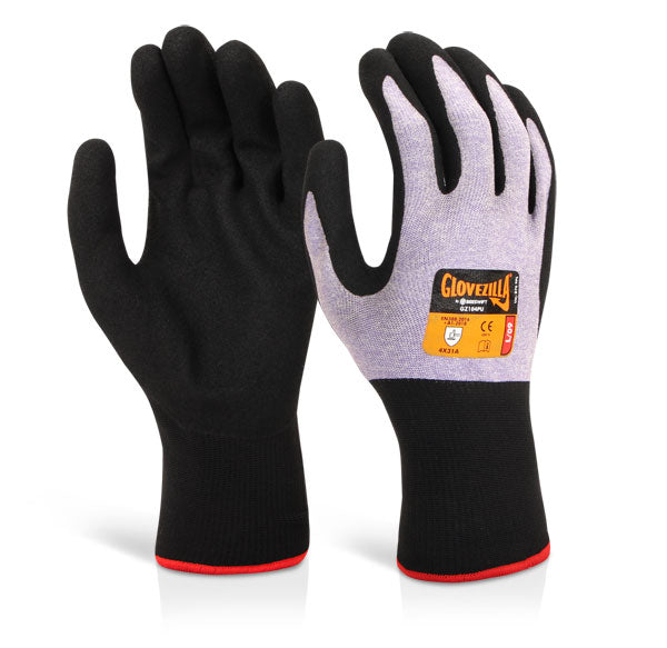 Glovezilla Beeswift Glovezilla Nitrile Foam Nylon Gloves - Purple - Customisable Nitrile
