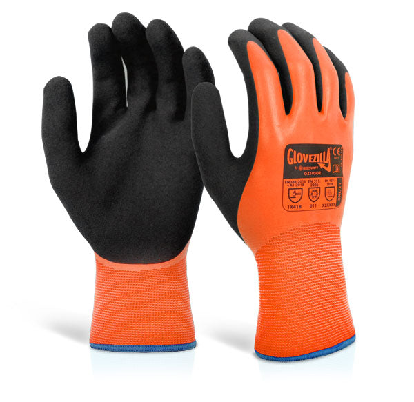 Glovezilla Beeswift Glovezilla Latex Thermal Latex Gloves - Orange - Customisable Latex