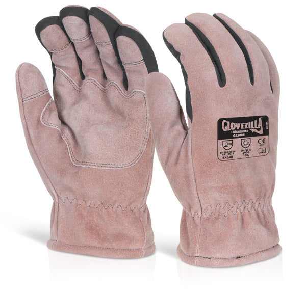 Glovezilla Beeswift Glovezilla Thermal Leather Gloves - Brown XL - Customisable Leather