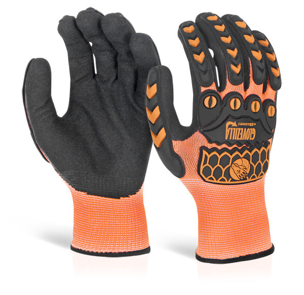 Glovezilla Beeswift Glovezilla Sandy Nitrile Coated Gloves - Orange M - Customisable Nitrile