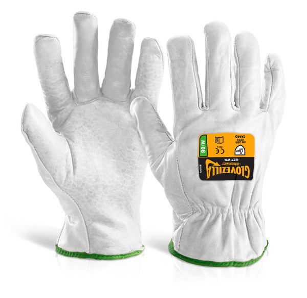 Glovezilla Beeswift Glovezilla Cut Resistant Drivers Gloves - White - Customisable Cut Resistant