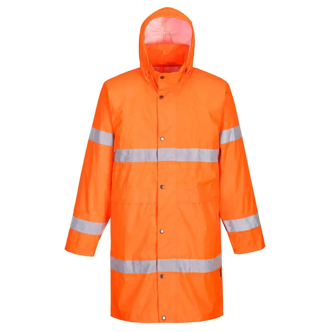 Hi Vis Rain Coat 100cm H442 - Orange - Customisable Coats