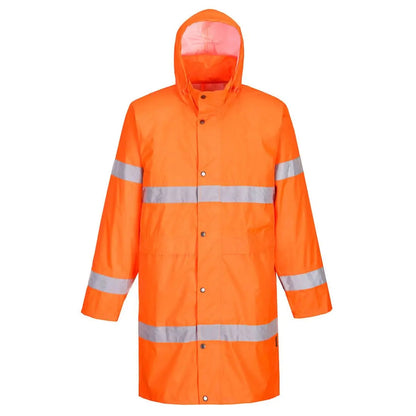 Hi Vis Rain Coat 100cm H442 - Orange - Customisable Coats