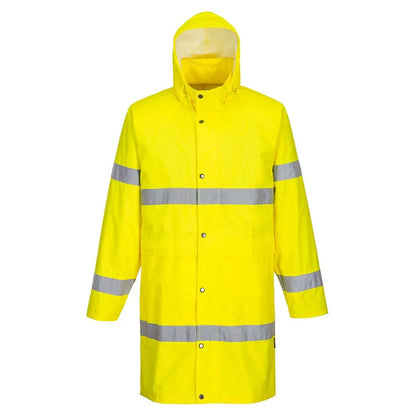 Hi Vis Rain Coat 100cm H442 - Yellow - Customisable Coats