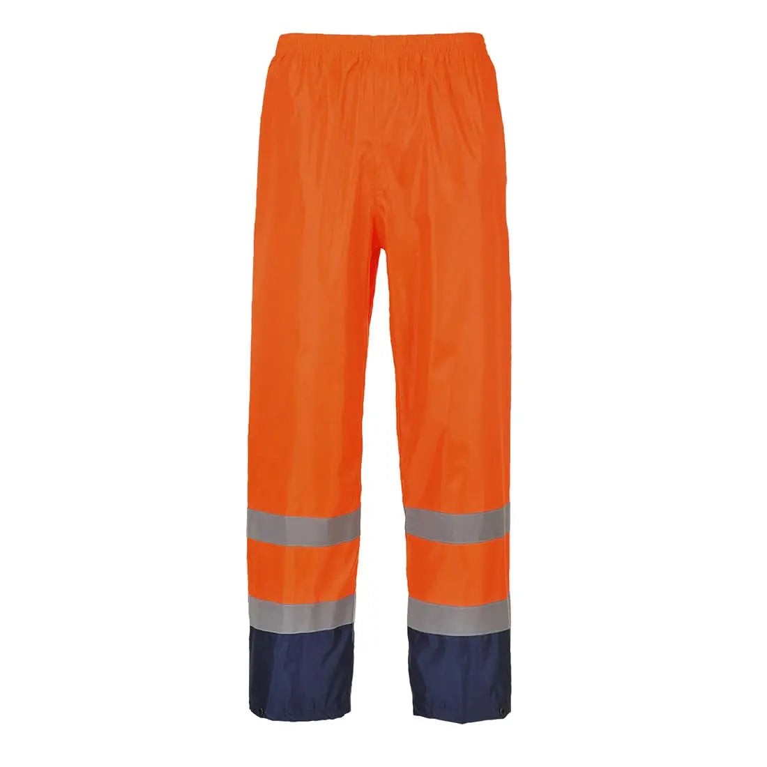 Hi Vis Contrast Classic Rain Trousers H444 - Orange Navy - Customisable Rain Trousers