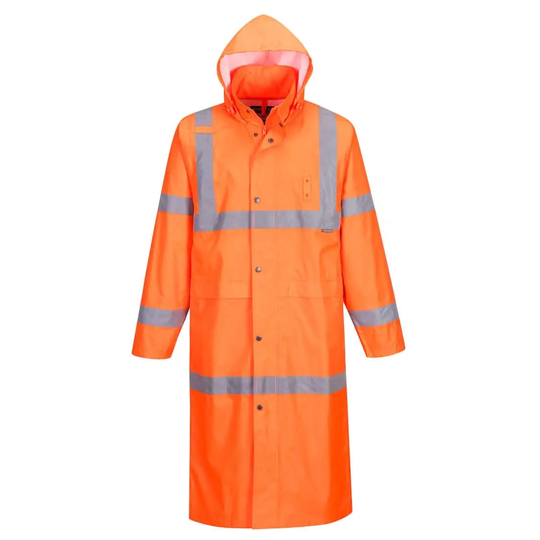 Hi Vis Rain Coat 122cm H445 - Orange - Customisable Coats