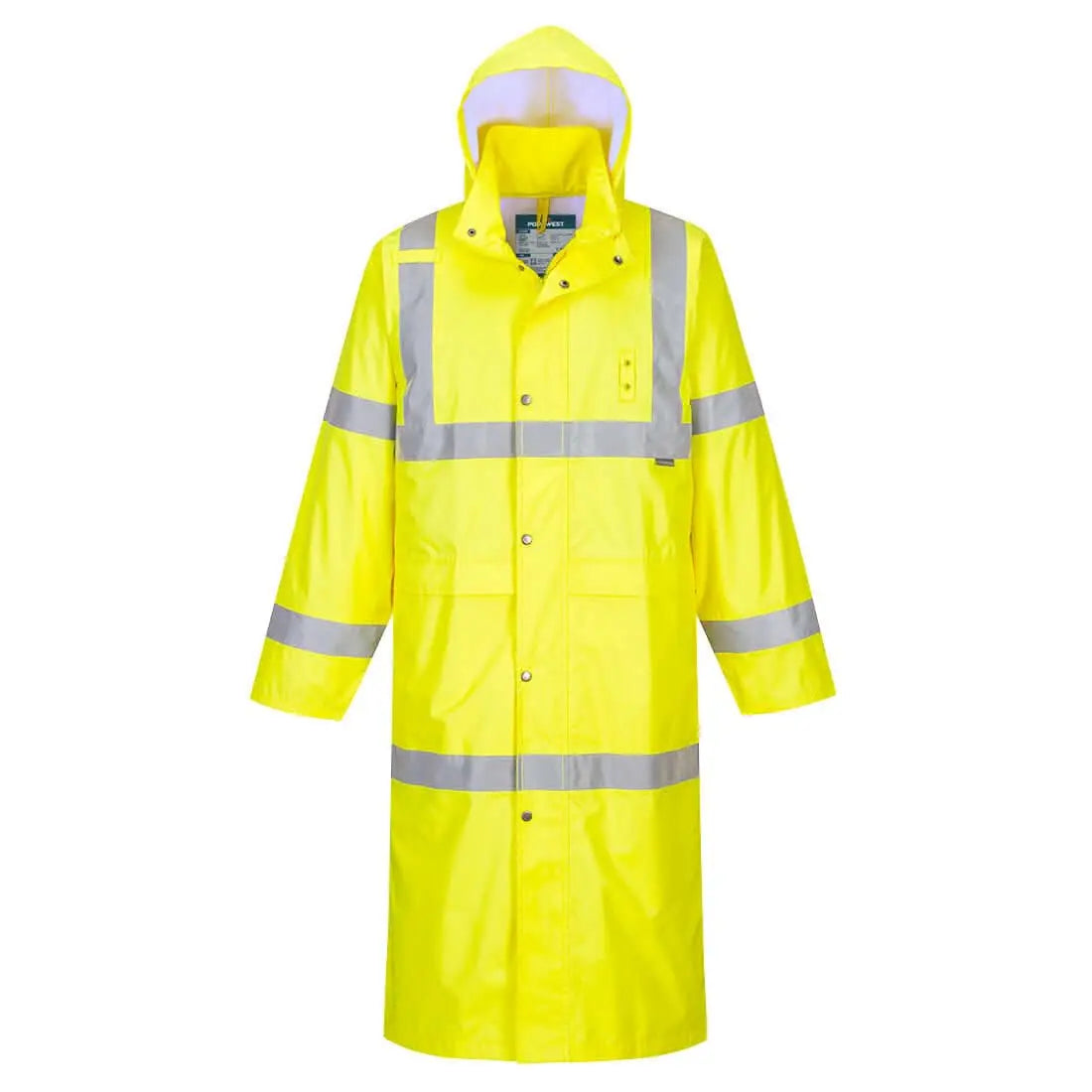 Hi Vis Rain Coat 122cm H445 - Yellow - Customisable Coats