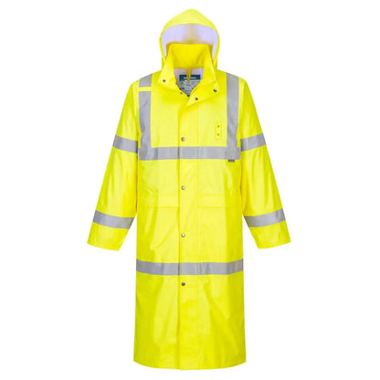 Hi Vis Rain Coat 122cm H445 - Yellow - Customisable Coats