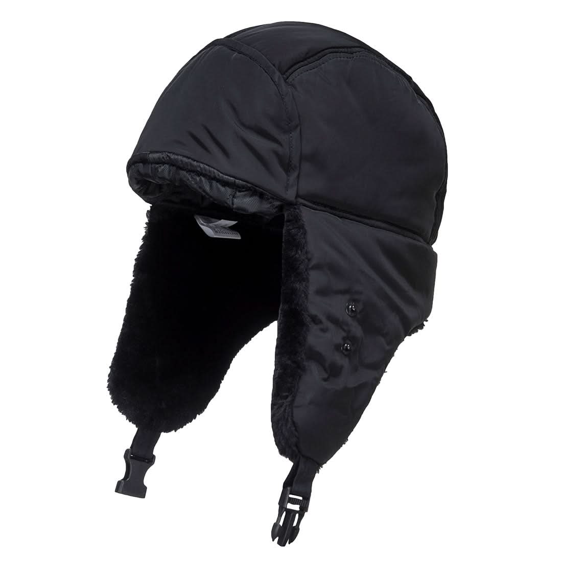 Portwest Winter Trapper Cap HA13 - Black - Customisable Caps