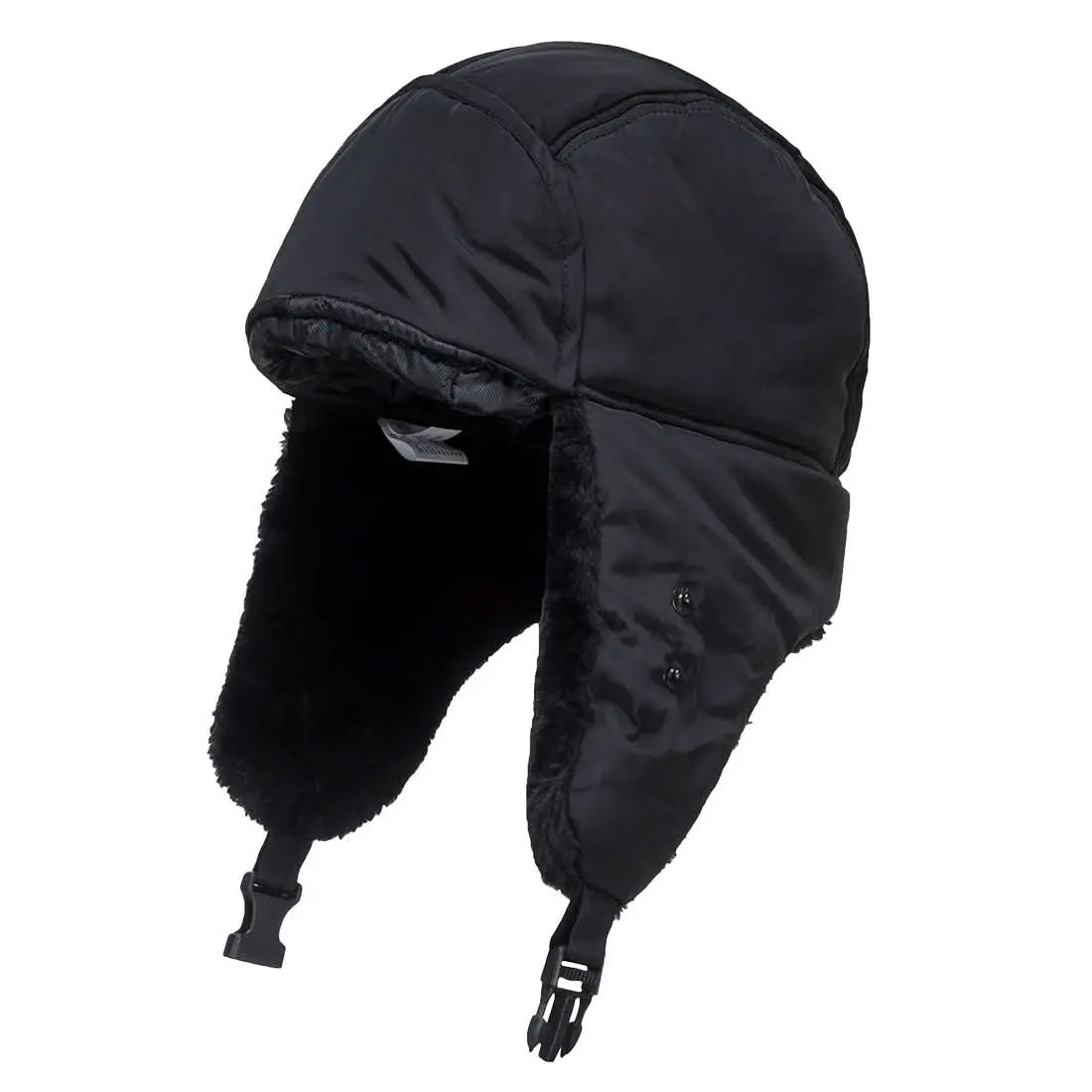 Winter Trapper Cap Ha13 - Black - Customisable Caps