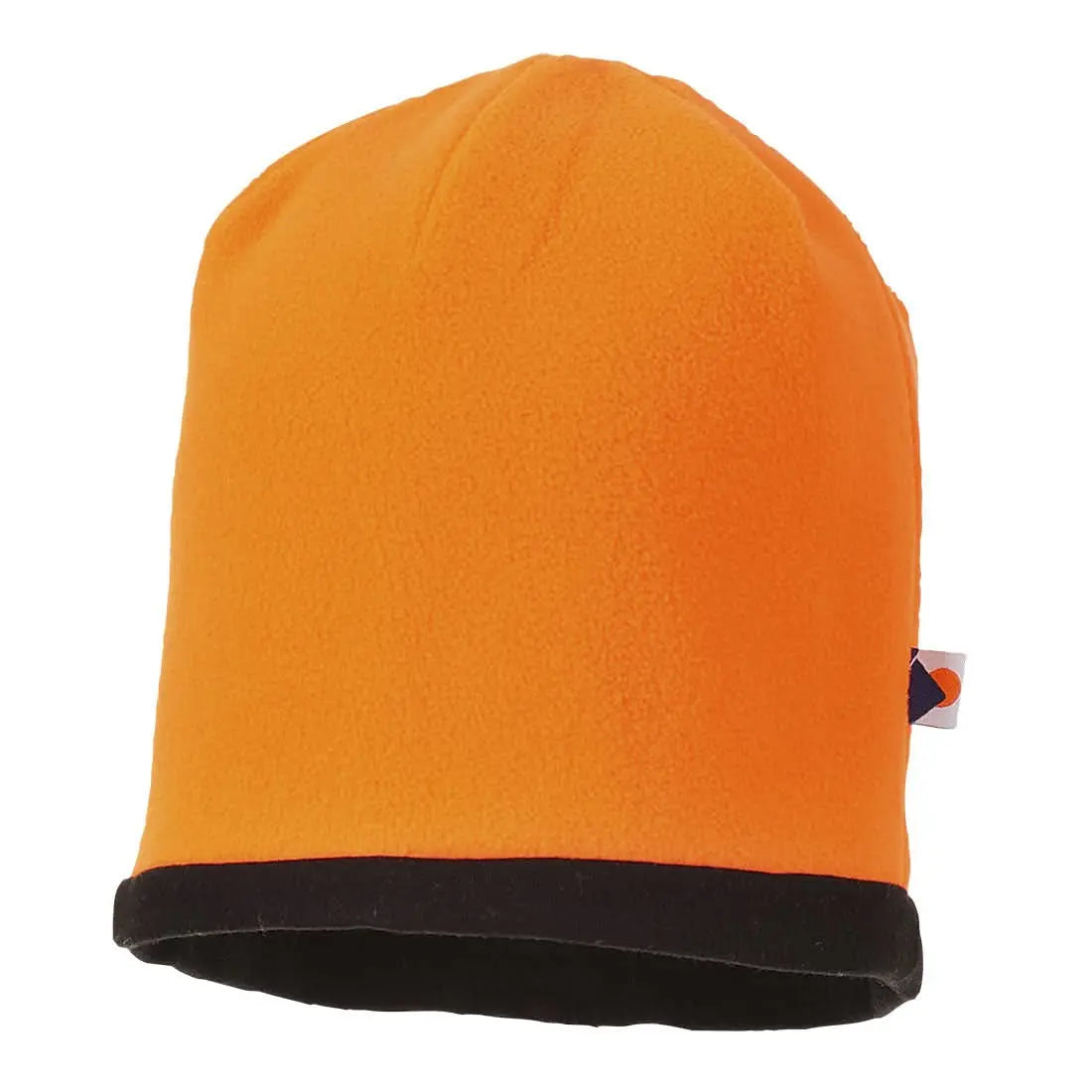 Reversible Hi Vis Beanie Hat Ha14 - Orange Black - Customisable All Weather Accessories